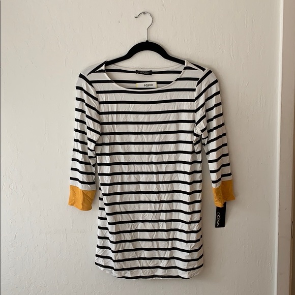 Quarter-sleeve striped top - Picture 1 of 1